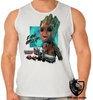 Camiseta Regata adulto ou infantil Groot Guardiões da Galáxia controle - Foto 2