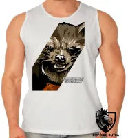 Camiseta Regata adulto ou infantil Guardiões da Galáxia Rocket - Foto 2