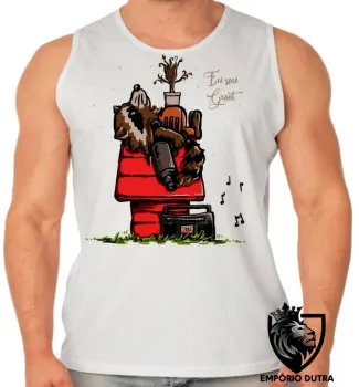 Camiseta Regata adulto ou infantil Guardiões da Galáxia Rocket Groot Snoopy - Foto 2