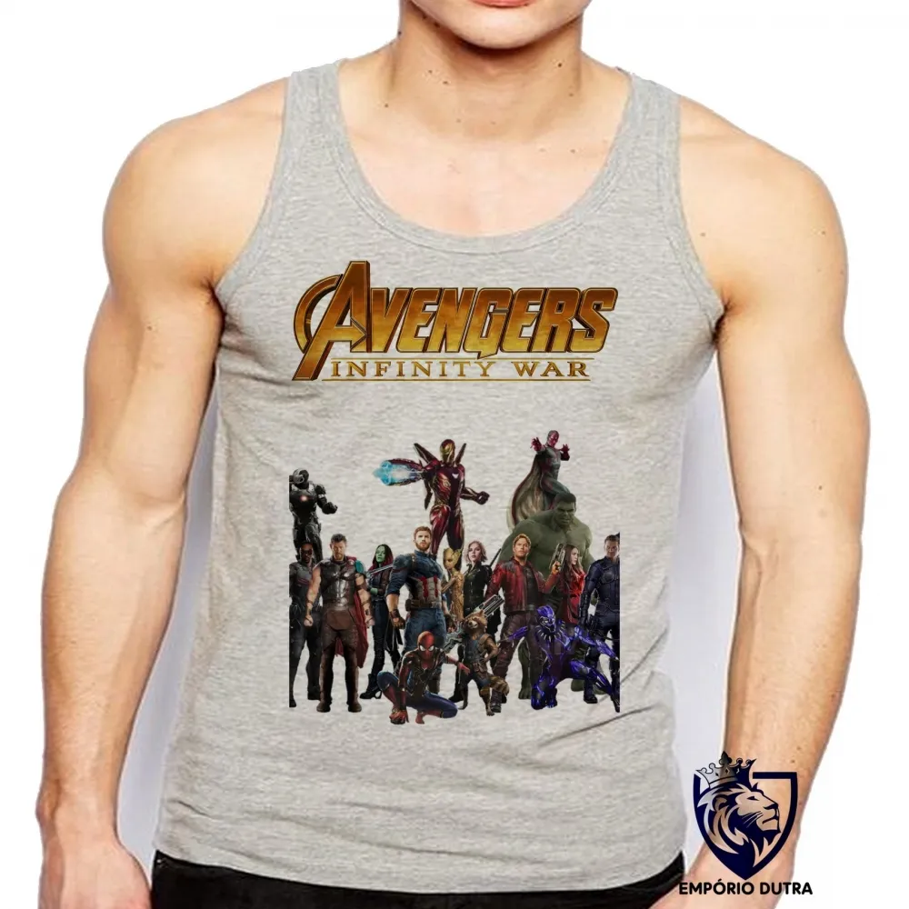 Camiseta Regata adulto ou infantil guerra infinita vingadores avengers Imagem