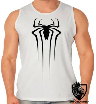 Camiseta Regata adulto ou infantil Homem Aranha negro preta marvel - Foto 2
