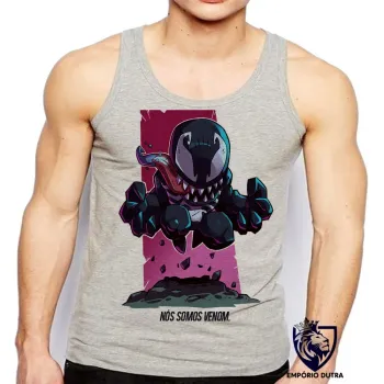 Camiseta Regata adulto ou infantil homem aranha negro venom marvel vilão