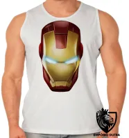 Camiseta Regata adulto ou infantil homem de ferro iron man capacete - Foto 2