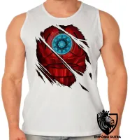 Camiseta Regata adulto ou infantil Homem ferro reator armadura iron man - Foto 2