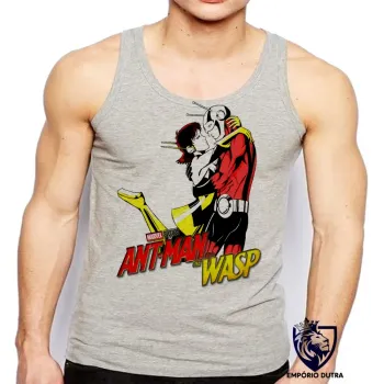Camiseta Regata adulto ou infantil Homem Formiga e Vespa abraço