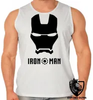 Camiseta Regata adulto ou infantil Iroman máscara homem ferro black - Foto 2
