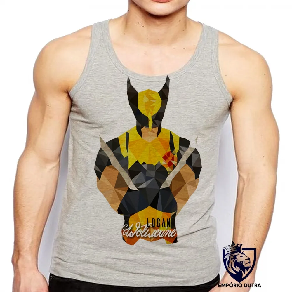 Camiseta Regata adulto ou infantil Logan Wolverine marvel x men Imagem