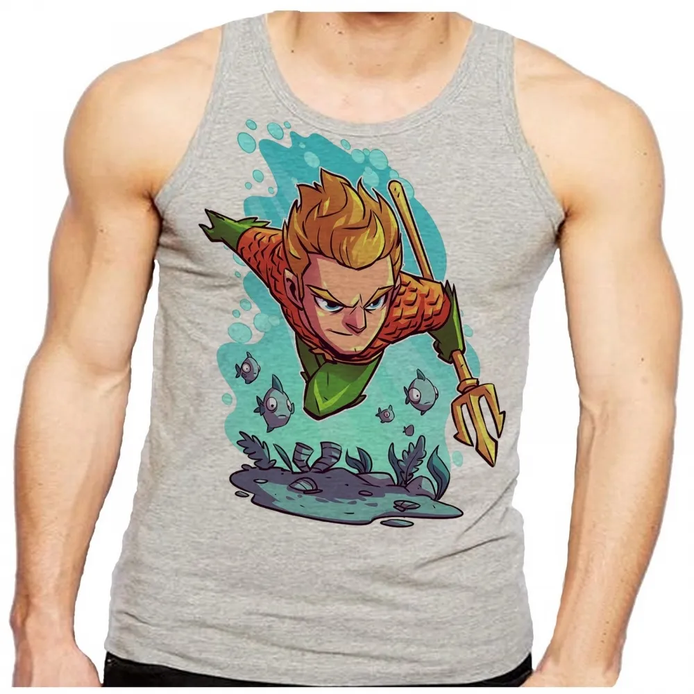 Camiseta Regata adulto ou infantil AQUAMEN liga justiça super herói