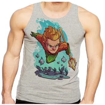 Camiseta Regata adulto ou infantil AQUAMEN liga justiça super herói