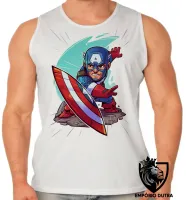 Camiseta Regata adulto ou infantil capitão america geek avengers - Foto 2