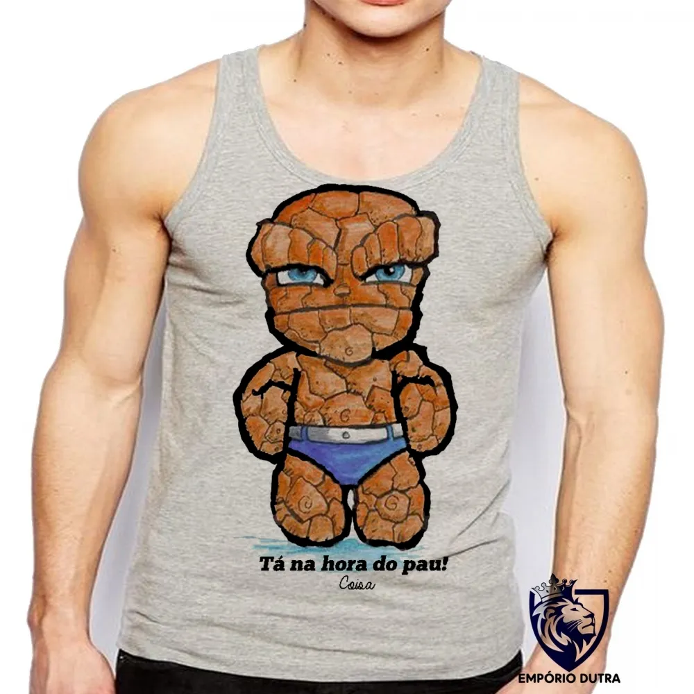 Camiseta Regata adulto ou infantil Coisa 4 quarteto fantastico homem pedra