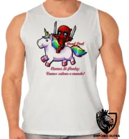 Camiseta Regata adulto ou infantil Dead Pool cavalo unicórnio Ponky - Foto 2