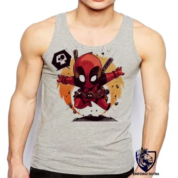 Camiseta Regata adulto ou infantil dead pool super herói marvel