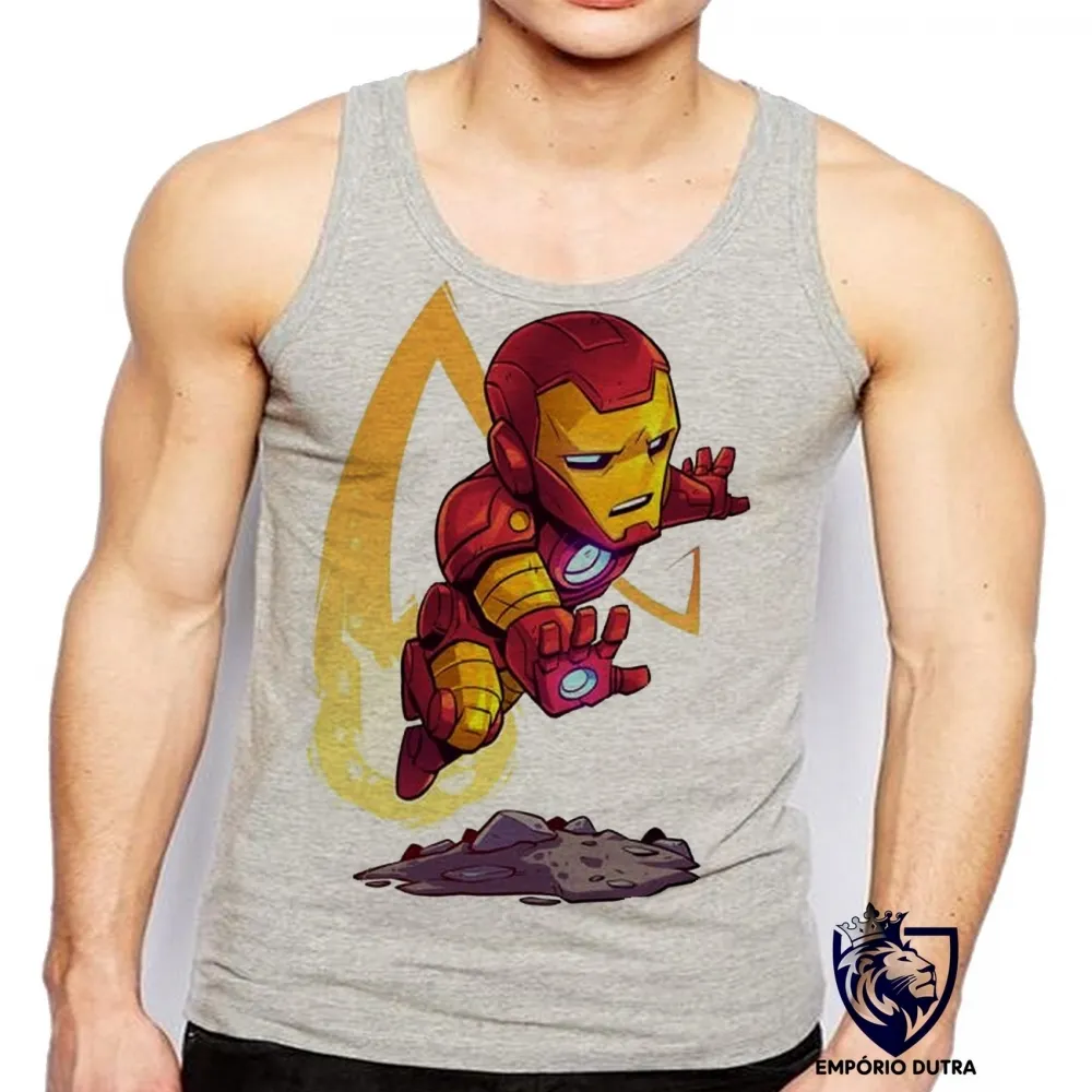 Camiseta Regata adulto ou infantil HOMEM FERRO iron man vingadores