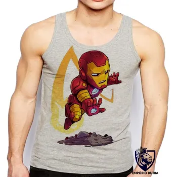 Camiseta Regata adulto ou infantil HOMEM FERRO iron man vingadores