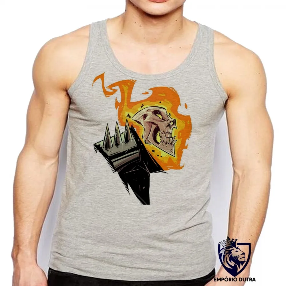 Camiseta Regata adulto ou infantil MOTOQUEIRO FANTASMA fogo Imagem