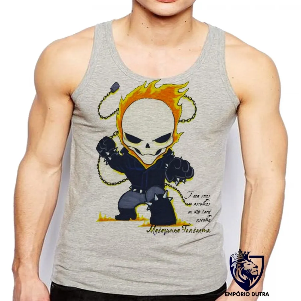 Camiseta Regata adulto ou infantil Motoqueiro Fantasma moto harley