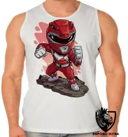 Camiseta Regata adulto ou infantil POWER RANGER vermelho - Foto 2