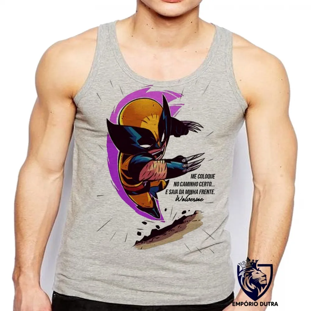 Camiseta Regata adulto ou infantil Wolverine logan marvel x men herói