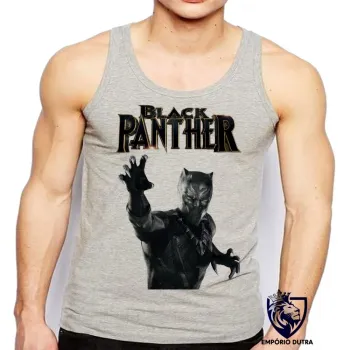 Camiseta Regata adulto ou infantil pantera negra black panther vingadores