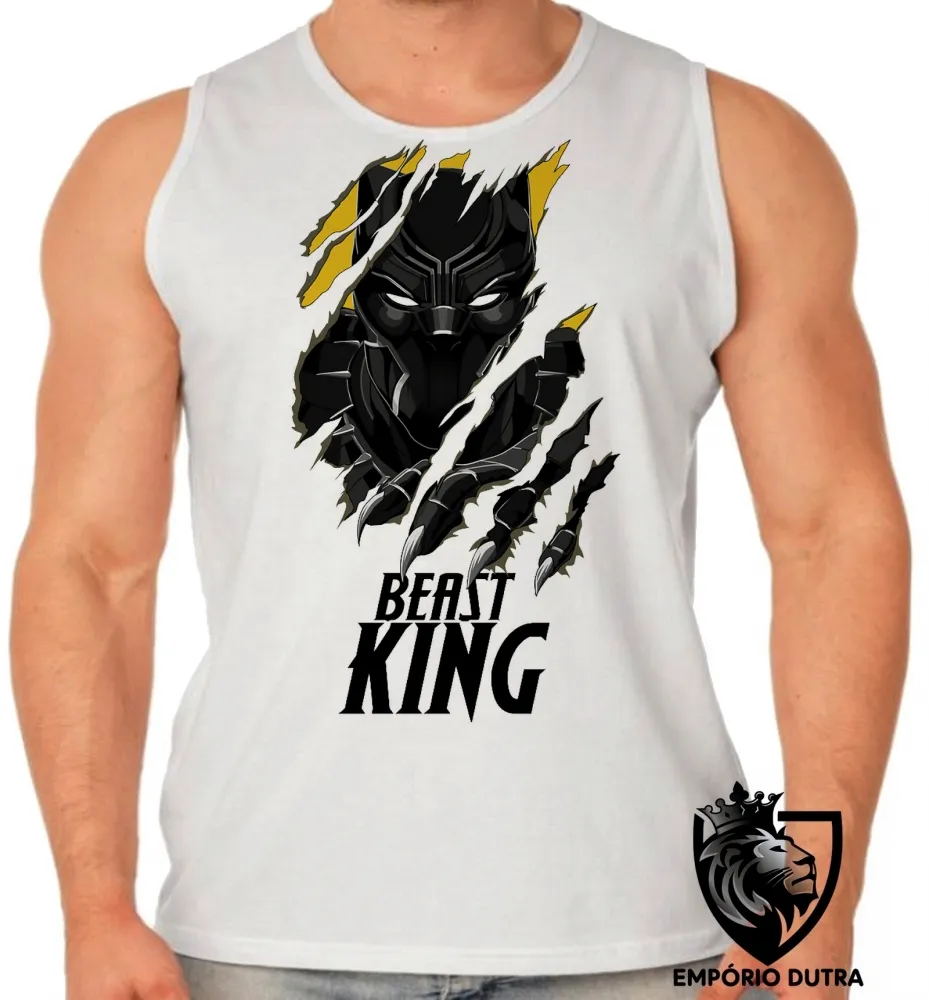 Camiseta Regata adulto ou infantil Pantera Negra vingadores beast king