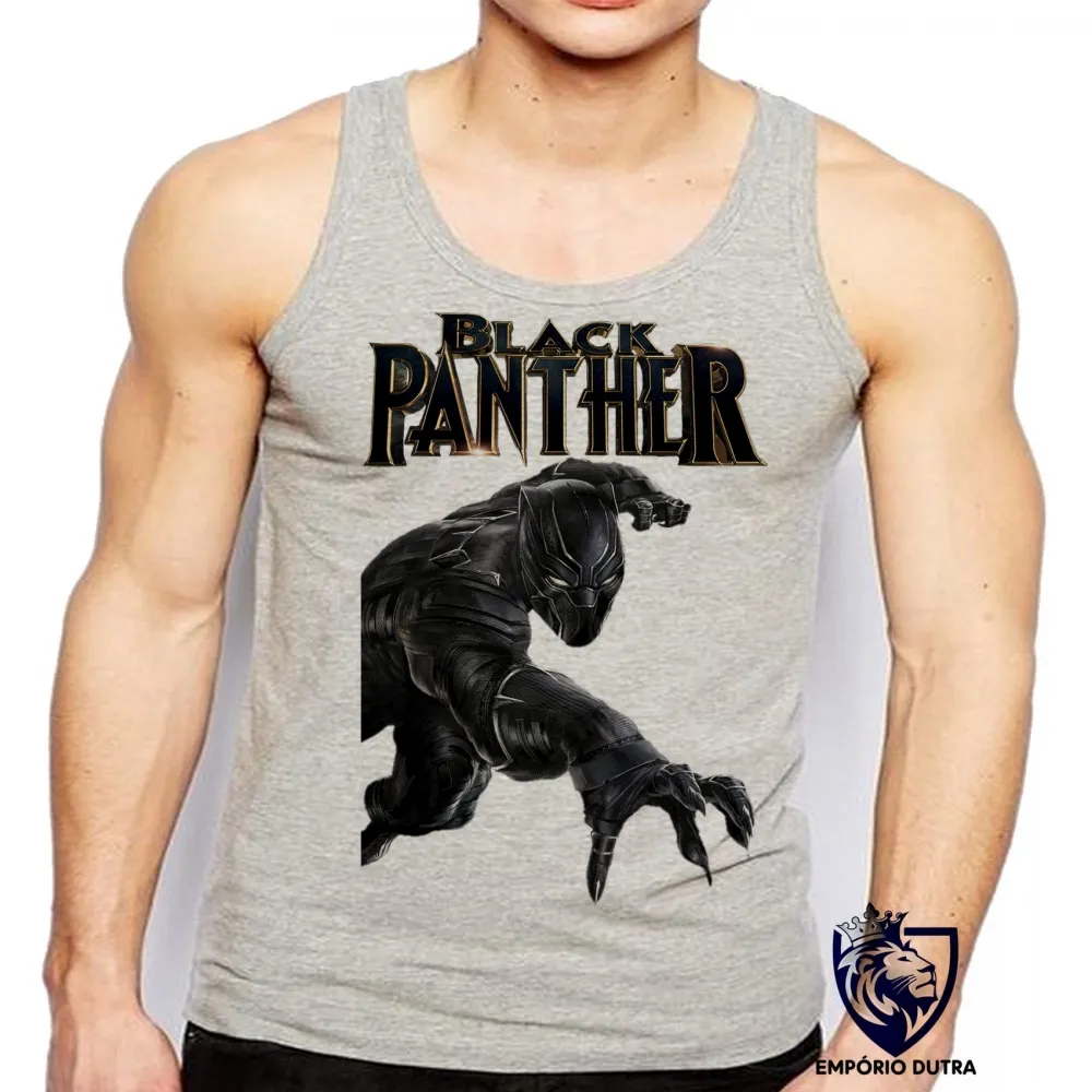 Camiseta Regata adulto ou infantil pantera negra black panther vingadores