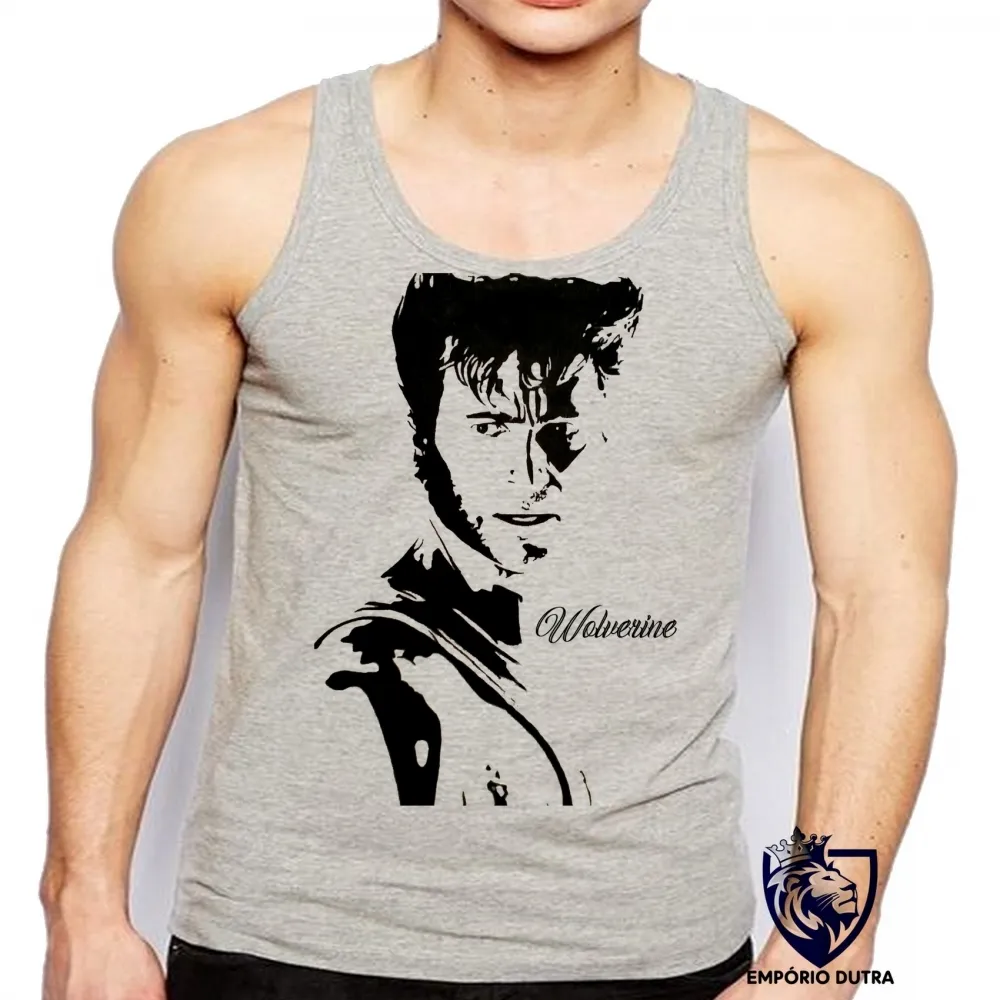 Camiseta Regata adulto ou infantil Perfil Logan Wolverine x men marvel Imagem