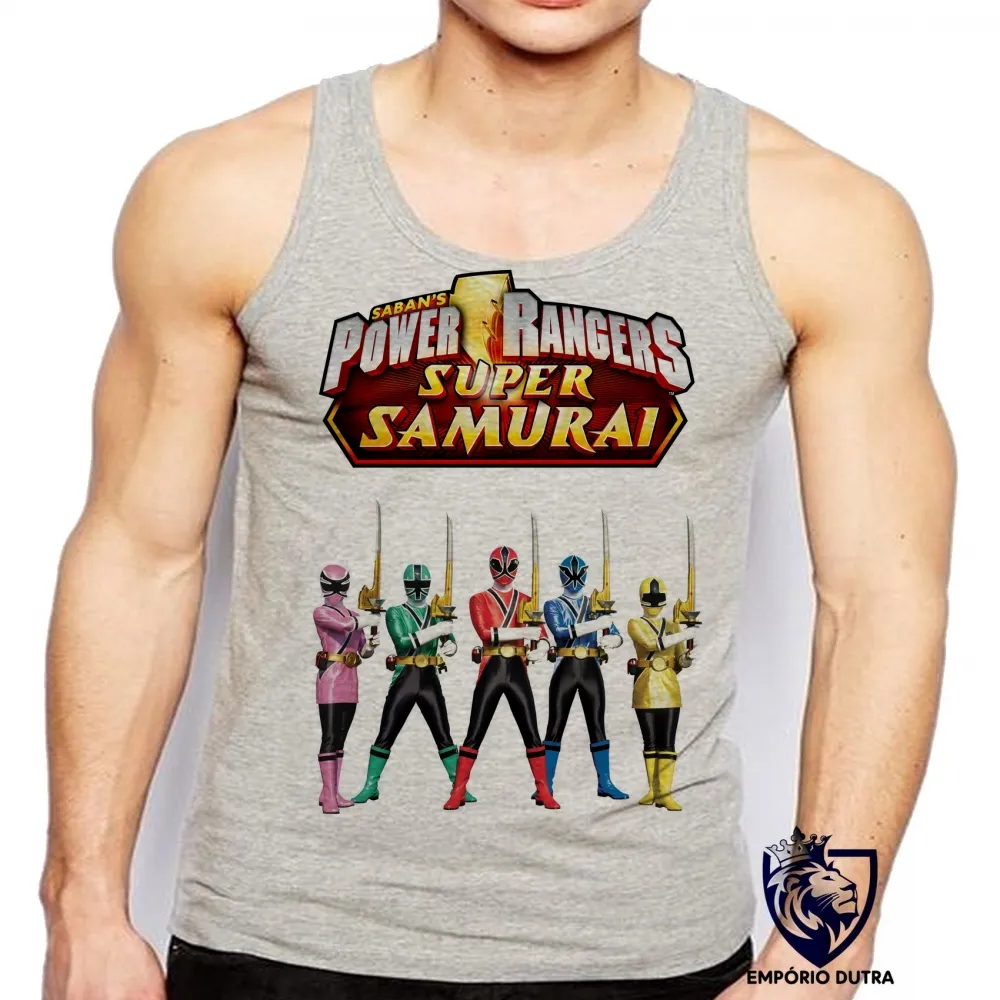 Camiseta Regata adulto ou infantil power rangers super samurai herois Imagem