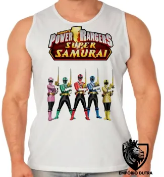 Camiseta Regata adulto ou infantil power rangers super samurai herois - Foto 2