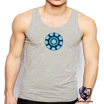 Camiseta Regata adulto ou infantil Reator Tony Stark iron man homem ferro