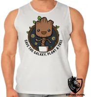 Camiseta Regata adulto ou infantil Salve galáxia plante um groot árvore - Foto 2