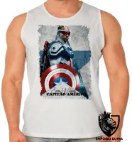 Camiseta Regata adulto ou infantil Sam Wilson Capitão América Falcão e o Soldado Invernal - Foto 2