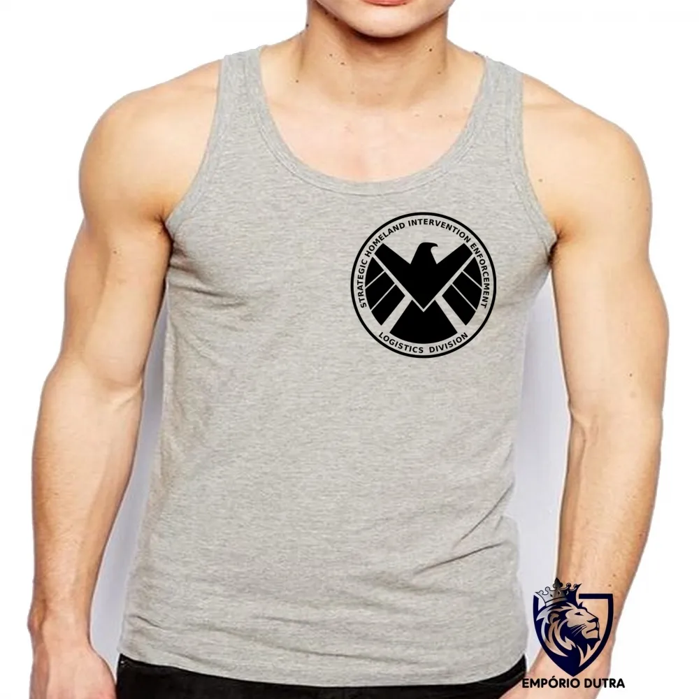 Camiseta Regata adulto ou infantil Shield símbolo vingadores avengers