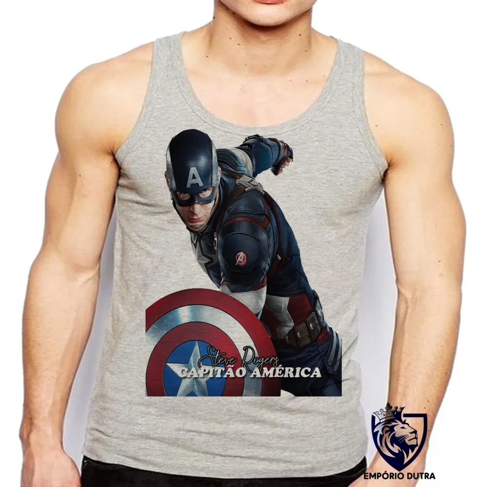 Camiseta Regata adulto ou infantil Steve Rogers Capitão Falcão Soldado Invernal Imagem