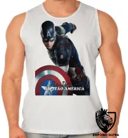 Camiseta Regata adulto ou infantil Steve Rogers Capitão Falcão Soldado Invernal - Foto 2