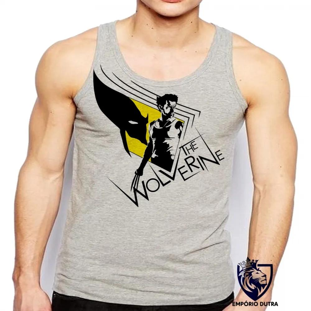 Camiseta Regata adulto ou infantil Wolverine logan marvel x men herói Imagem