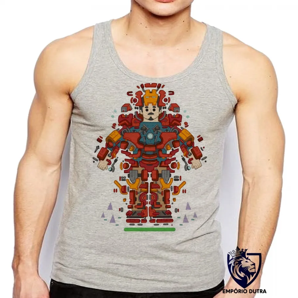 Camiseta Regata adulto ou infantil Tony stark peças homem ferro iron man