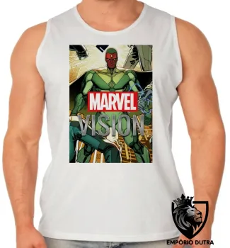 Camiseta Regata adulto ou infantil Vision antigo visão vingadores avengers - Foto 2
