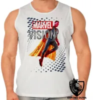Camiseta Regata adulto ou infantil Vision Marvel perfil visão vingadores avengers - Foto 2