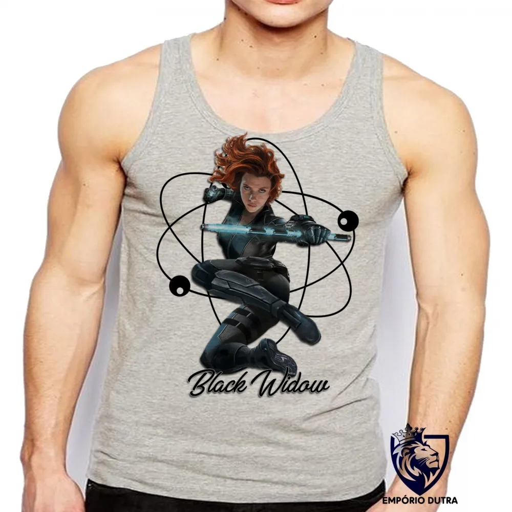 Camiseta Regata adulto ou infantil Viúva Negra vingadores Imagem