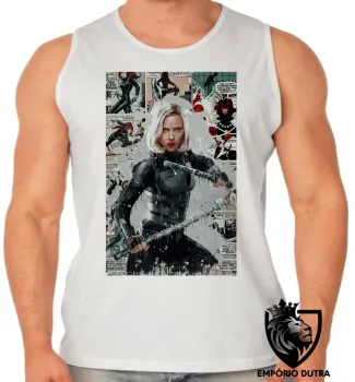 Camiseta Regata adulto ou infantil Viúva Negra loira black widow marvel - Foto 2