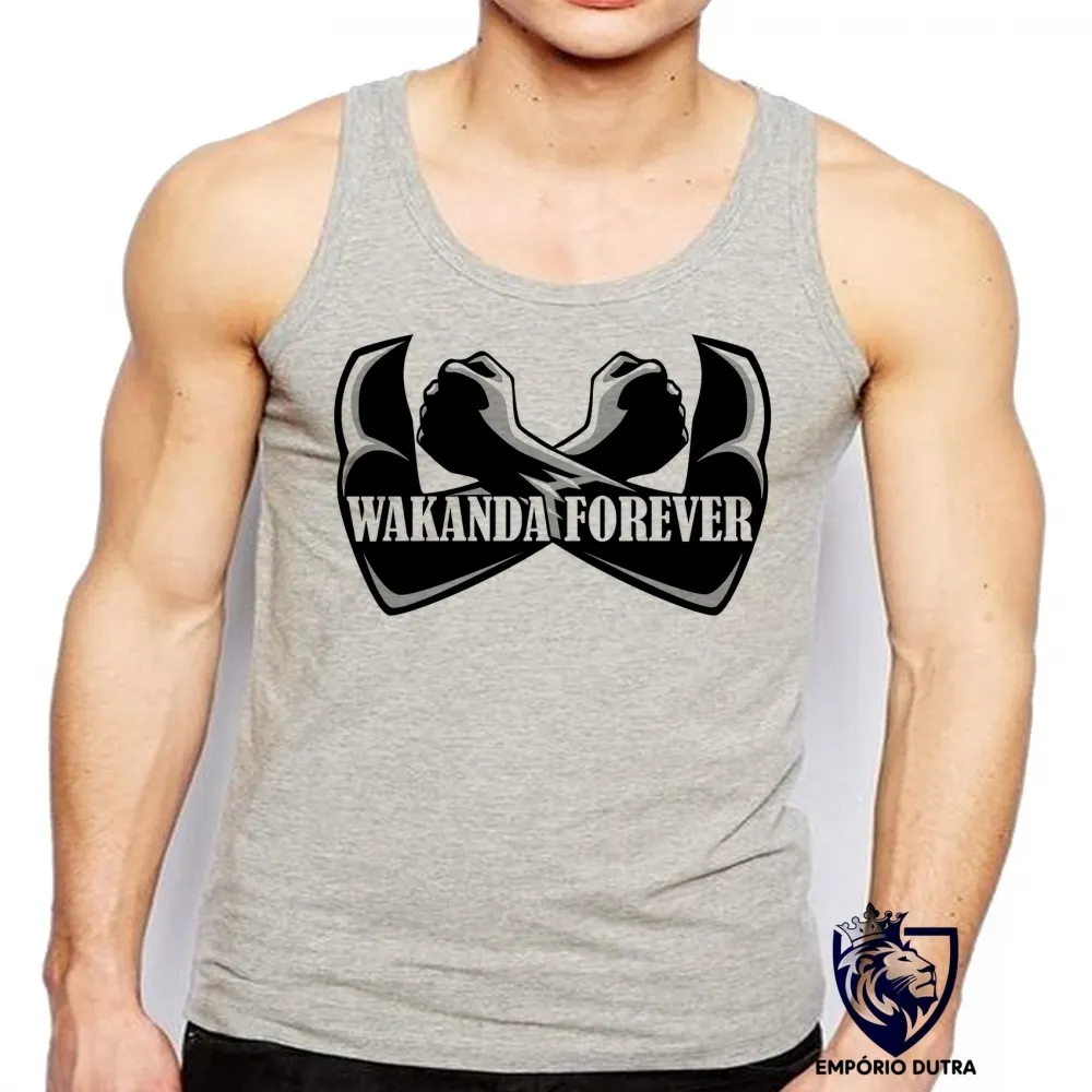 Camiseta Regata adulto ou infantil WAKANDA pantera negra vingadores Imagem