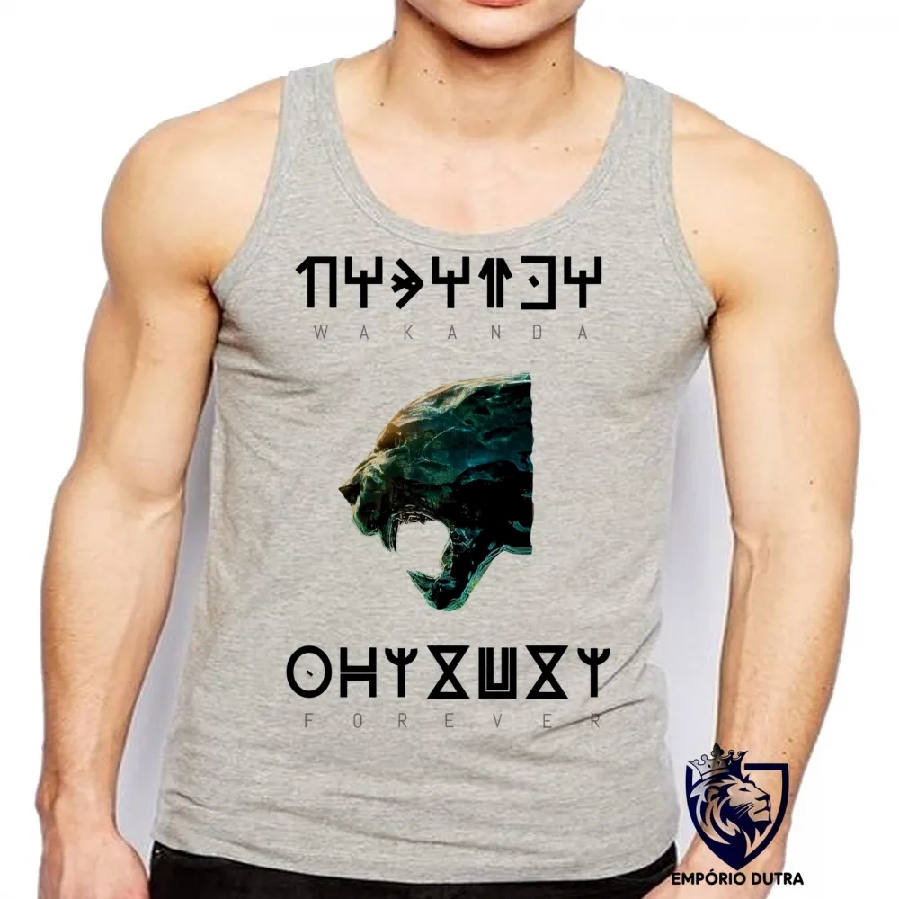 Camiseta Regata adulto ou infantil wakanda forever pantera negra black panther