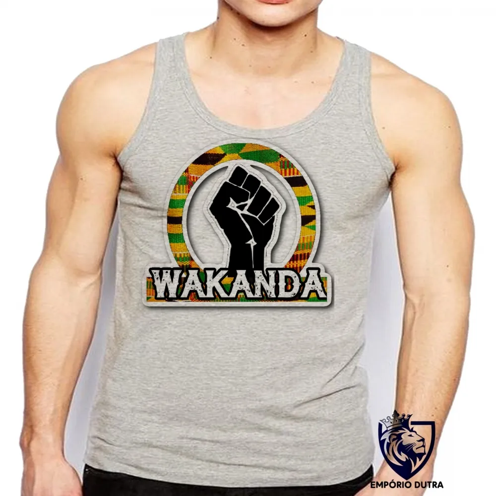 Camiseta Regata adulto ou infantil WAKANDA MAO pantera negra black panther
