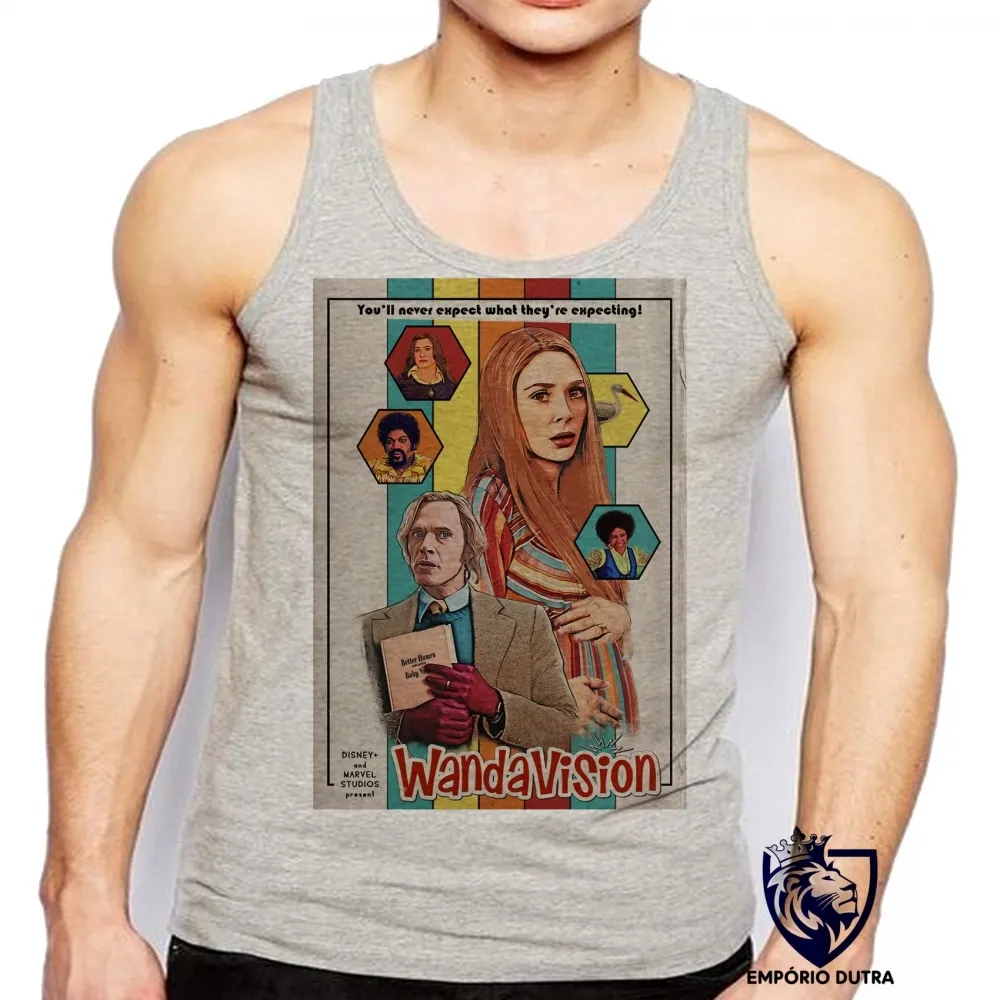 Camiseta Regata adulto ou infantil WandaVision papel Feiticeira Escarlate