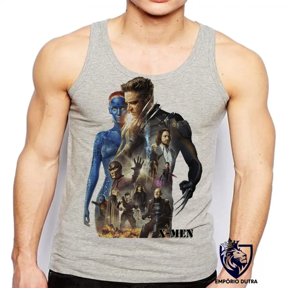 Camiseta Regata adulto ou infantil X men logan Mistica Xavier