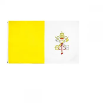 Bandeira Do Vaticano - Poliester - 90 cm x 60 cm C/ Anilhas p/ Mastro Costurada Excelente p/ Exteriores