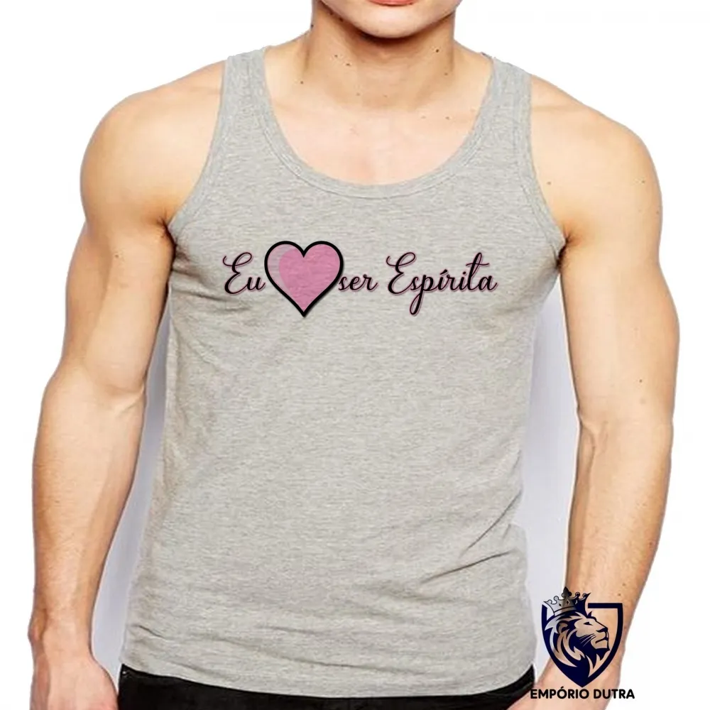 Camiseta Regata adulto ou infantil Eu amo ser Espírita Alan Kardec Imagem