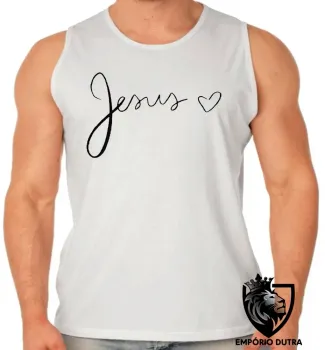 Camiseta Regata adulto ou infantil Jesus cristo DEUS coração - Foto 2