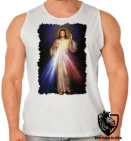 Camiseta Regata adulto ou infantil Jesus Cristo DEUS coração sagrado cristão REI - Foto 2